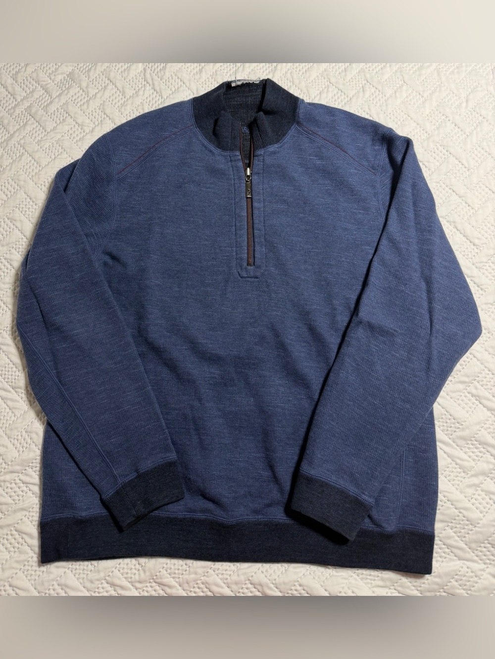 Men's Navy Quarter-Zip Knit Sweater